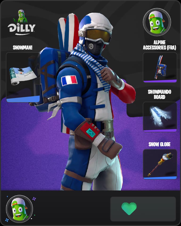 Alpine Ace (FRA) Fortnite skin combo